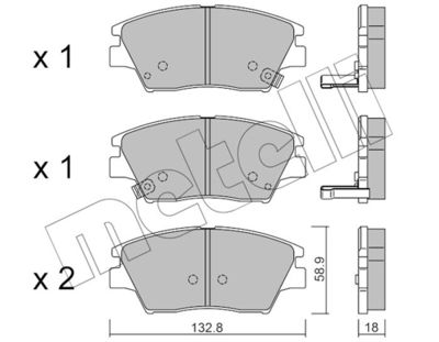 Brake Pad Set, disc brake 22-1098-0