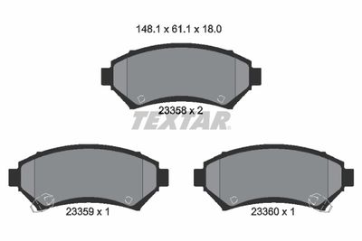 Комплект тормозных колодок, дисковый тормоз TEXTAR 2335801 для CHEVROLET IMPALA