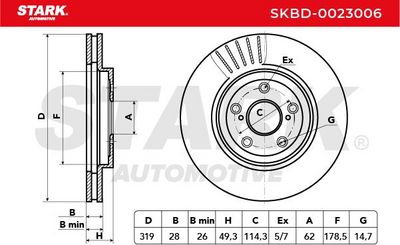 спирачен диск STARK SKBD-0023006