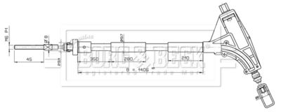 Cable Pull, parking brake Borg & Beck BKB2633