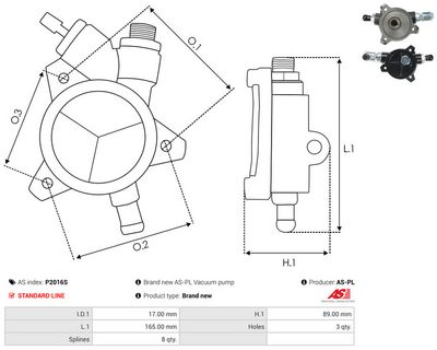 POMPA VACUUM SISTEM DE FRANARE AS-PL P2016S 2