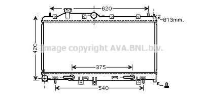 Радиатор, охлаждение двигателя AVA QUALITY COOLING SU2068 для SUBARU LEGACY