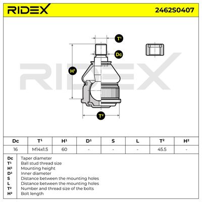 Шарнири RIDEX 2462S0407