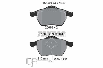 Комплект тормозных колодок, дисковый тормоз TEXTAR 2067602 для AUDI 100