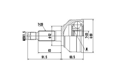 DYNAMATRIX DCV834001 ШРУС  для MAZDA 626 (Мазда 626)