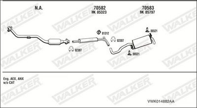 Изпускателна система WALKER VWK014882AA