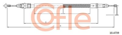 Тросик, cтояночный тормоз COFLE 92.10.4739 для FIAT SCUDO