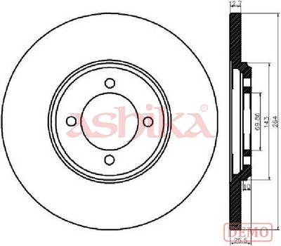 спирачен диск ASHIKA 61-00-0318C