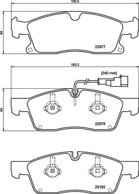 Комплект тормозных колодок, дисковый тормоз BREMBO P 48 001 для MASERATI LEVANTE