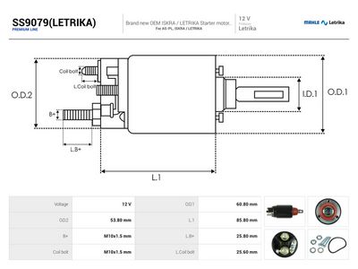 AS-PL - Elektromagnetický spínač, štartér , SS9079(LETRIKA)