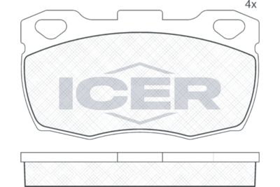 комплект спирачно феродо, дискови спирачки ICER 140799
