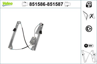 стъклоподемник VALEO 851587