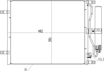 Конденсатор, кондиционер HART 614 548 для NISSAN NOTE