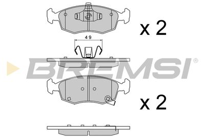 Комплект тормозных колодок, дисковый тормоз BREMSI BP3553 для FIAT 500L
