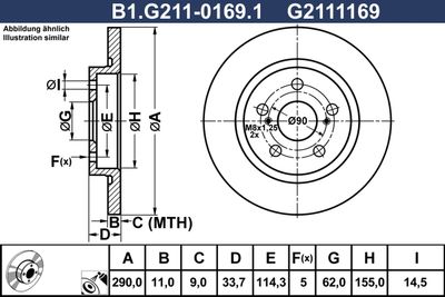 GALFER B1.G211-0169.1 Гальмівні диски 