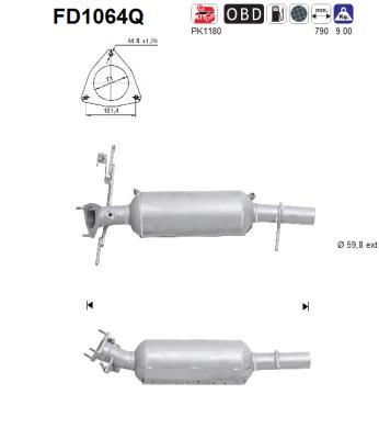 Filtr sadzy / filtr cząstek stałych, układ wydechowy AS FD1064Q