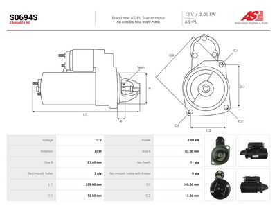 Startmotor AS-PL AS S0694S