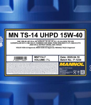 Mannol TS-14 UHPD E7/E9 15W40 - 7L