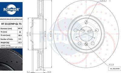 спирачен диск ROTINGER RT 21137HP-GL T5