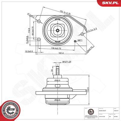 Uloženie, motor ESEN SKV 75SKV277