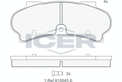 Комплект тормозных колодок, дисковый тормоз ICER 140187 для PEUGEOT J7