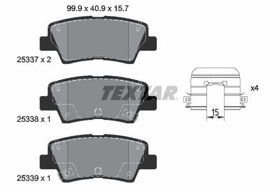 Комплект тормозных колодок, дисковый тормоз TEXTAR 2533707 для KIA NIRO