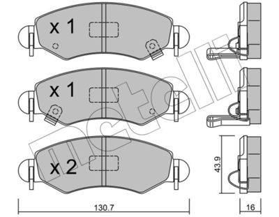 Комплект тормозных колодок, дисковый тормоз METELLI 22-0339-1 для SUZUKI IGNIS