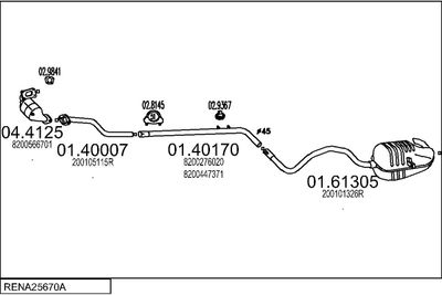 SISTEM DE ESAPAMENT MTS RENA25670A033126
