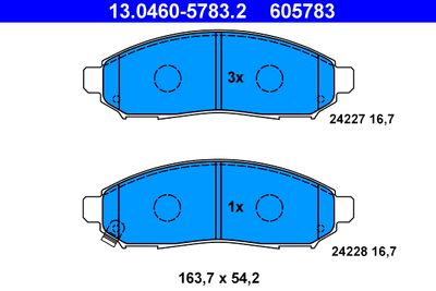 Комплект тормозных колодок, дисковый тормоз ATE 13.0460-5783.2 для NISSAN XTERRA