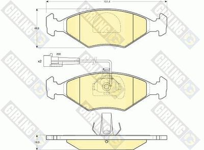 Комплект тормозных колодок, дисковый тормоз GIRLING 6113402 для FIAT ALBEA