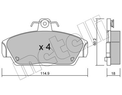 Комплект тормозных колодок, дисковый тормоз METELLI 22-0121-0 для ROVER 100