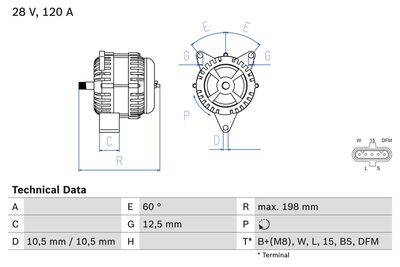 Bosch Alternator 0 986 082 930