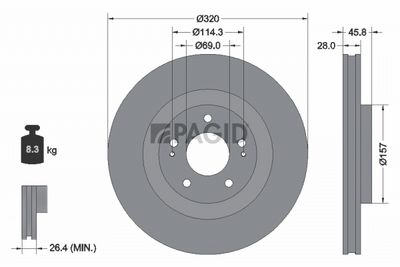спирачен диск PAGID 56065NC