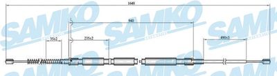 Тросик, cтояночный тормоз SAMKO C0811B для SKODA OCTAVIA