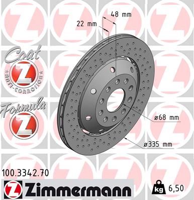 Brzdový kotouč ZIMMERMANN 100.3342.70
