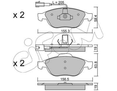 Brake Pad Set, disc brake 822-220-0