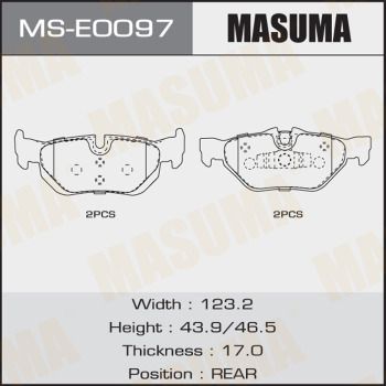 Комплект тормозных колодок MASUMA MS-E0097 для BMW X1