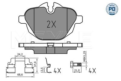 Комплект тормозных колодок, дисковый тормоз MEYLE 025 245 6118/PD для BMW iX3