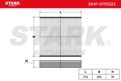 Филтър купе (поленов филтър) STARK SKIF-0170322