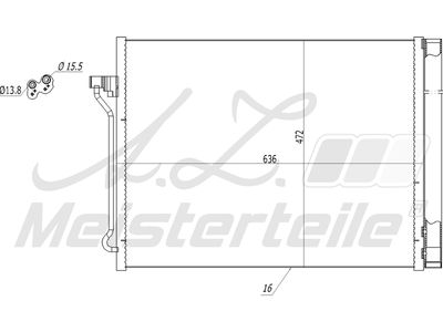 кондензатор, климатизация A.Z. Meisterteile AZMT-45-030-1513
