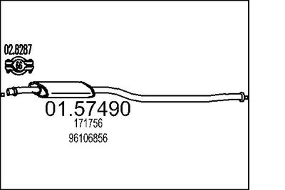Tłumik środkowy MTS 01.57490