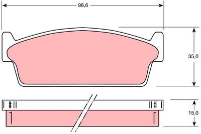 Bromsbeläggssats, skivbroms TRW GDB1021