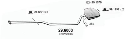 ASSO 29.6003 Глушитель выхлопных газов  для MINI MINI (R50, R53) Cooper S