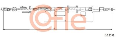 Тросик, cтояночный тормоз COFLE 10.8593 для SAAB 900