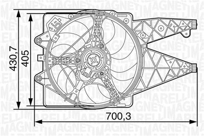 Вентилятор, охлаждение двигателя MAGNETI MARELLI 069422446010 для ALFA ROMEO MITO