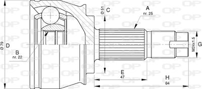OPEN-PARTS CVJ5778.10 ШРУС  для CITROËN NEMO (Ситроен Немо)