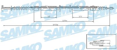 Тросик, cтояночный тормоз SAMKO C1238B для FIAT MAREA