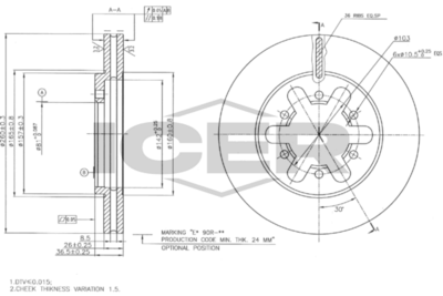 спирачен диск ICER 78BD6744-2
