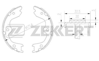 ZEKKERT BK-4171 Ремкомплект барабанных колодок  для INFINITI  (Инфинити Еx)