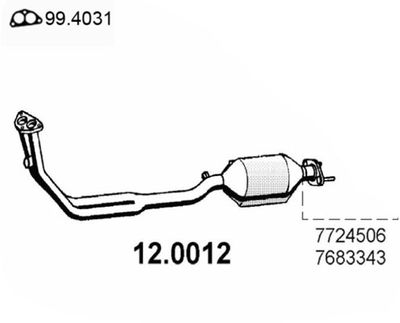 Катализатор ASSO 12.0012 для FIAT UNO